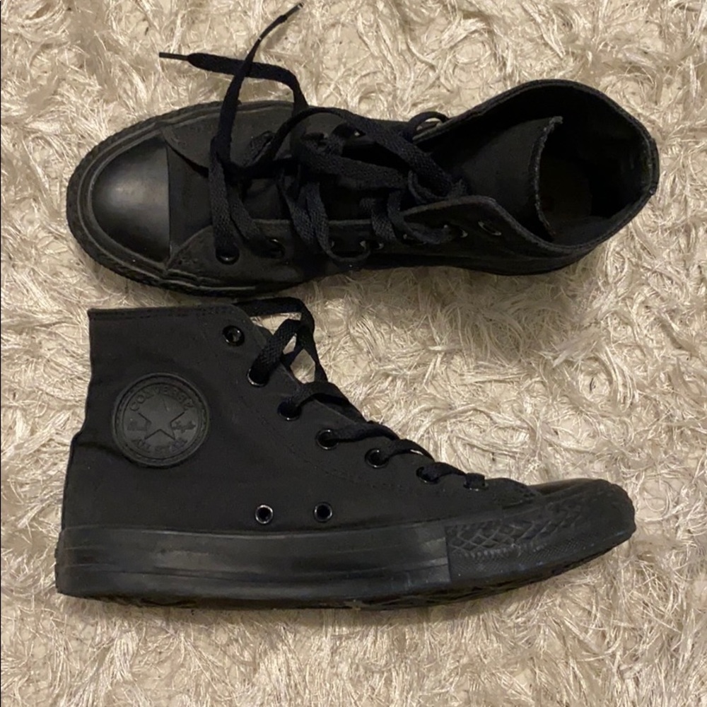 All black high tops converse